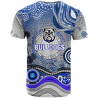 Canterbury Bankstown Bulldogs Rugby T Shirt Australian Aboriginal Dot Painting Style