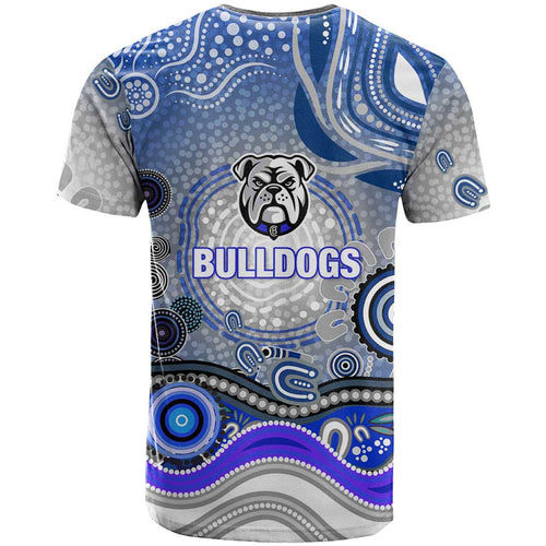 Canterbury Bankstown Bulldogs Rugby T Shirt Australian Aboriginal Dot Painting Style