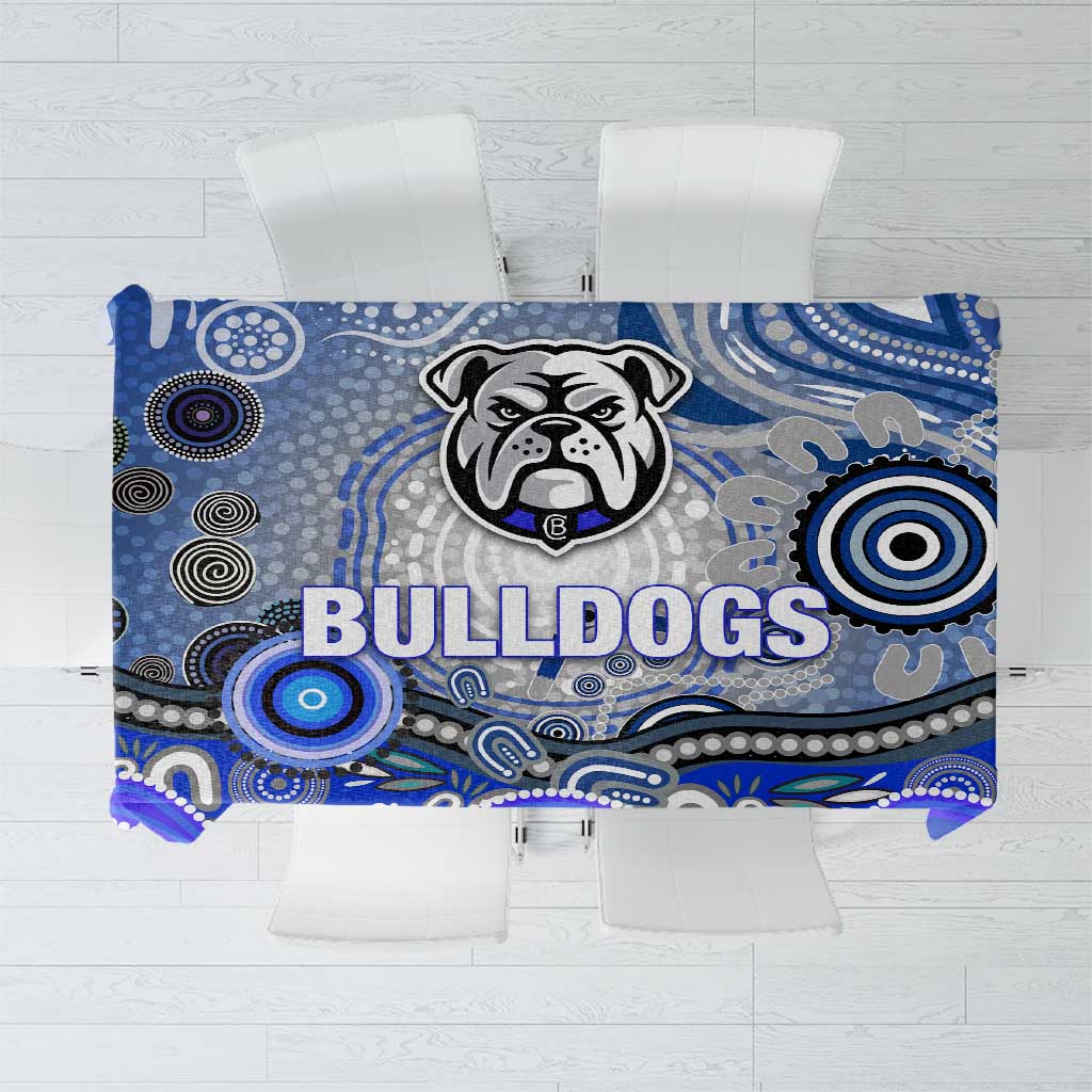 Canterbury Bankstown Bulldogs Rugby Tablecloth Australian Aboriginal Dot Painting Style
