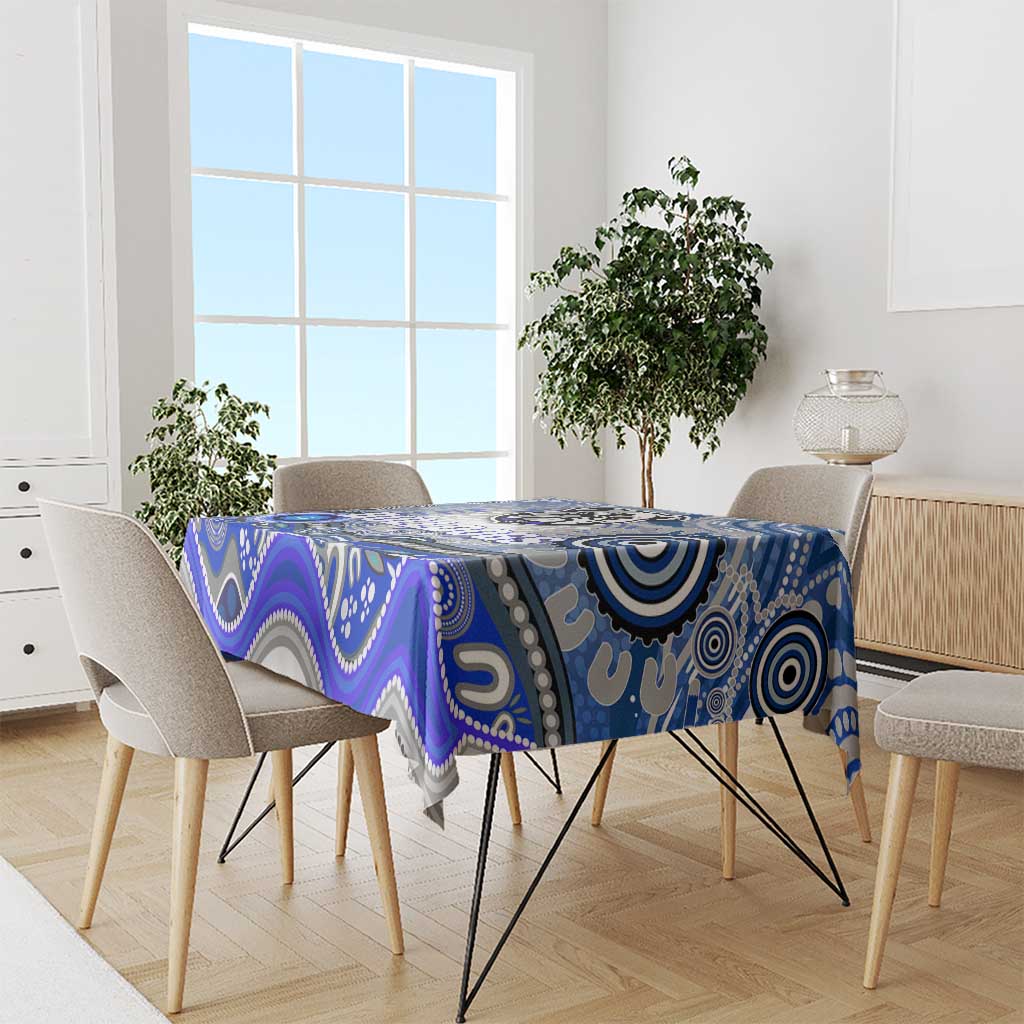 Canterbury Bankstown Bulldogs Rugby Tablecloth Australian Aboriginal Dot Painting Style