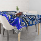 Canterbury Bankstown Bulldogs Rugby Tablecloth Australian Aboriginal Dot Painting Style