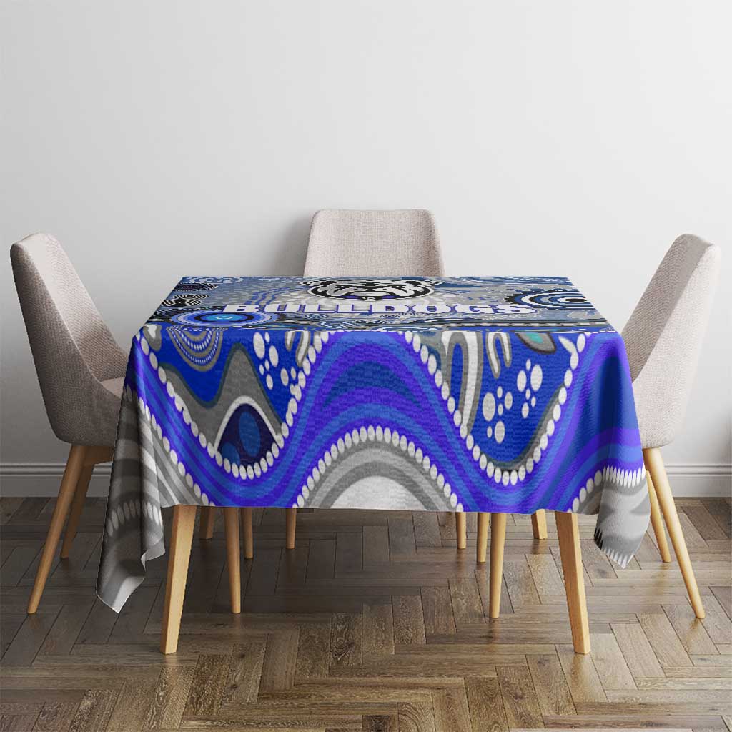 Canterbury Bankstown Bulldogs Rugby Tablecloth Australian Aboriginal Dot Painting Style