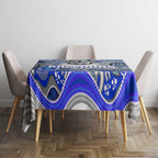 Canterbury Bankstown Bulldogs Rugby Tablecloth Australian Aboriginal Dot Painting Style