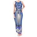 Canterbury Bankstown Bulldogs Rugby Tank Maxi Dress Australian Aboriginal Dot Painting Style