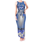 Canterbury Bankstown Bulldogs Rugby Tank Maxi Dress Australian Aboriginal Dot Painting Style