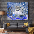 Canterbury Bankstown Bulldogs Rugby Tapestry Australian Aboriginal Dot Painting Style