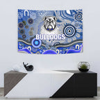 Canterbury Bankstown Bulldogs Rugby Tapestry Australian Aboriginal Dot Painting Style