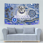 Canterbury Bankstown Bulldogs Rugby Tapestry Australian Aboriginal Dot Painting Style