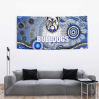 Canterbury Bankstown Bulldogs Rugby Tapestry Australian Aboriginal Dot Painting Style