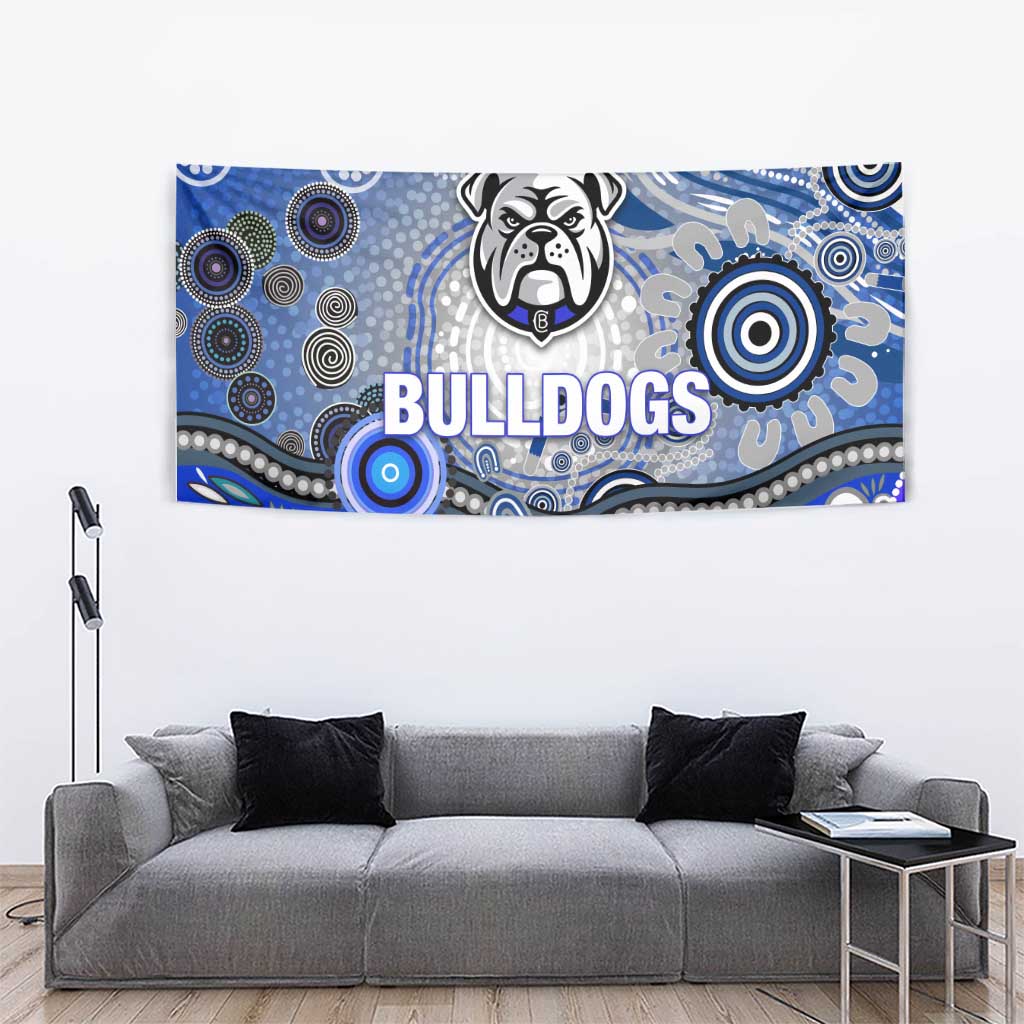 Canterbury Bankstown Bulldogs Rugby Tapestry Australian Aboriginal Dot Painting Style