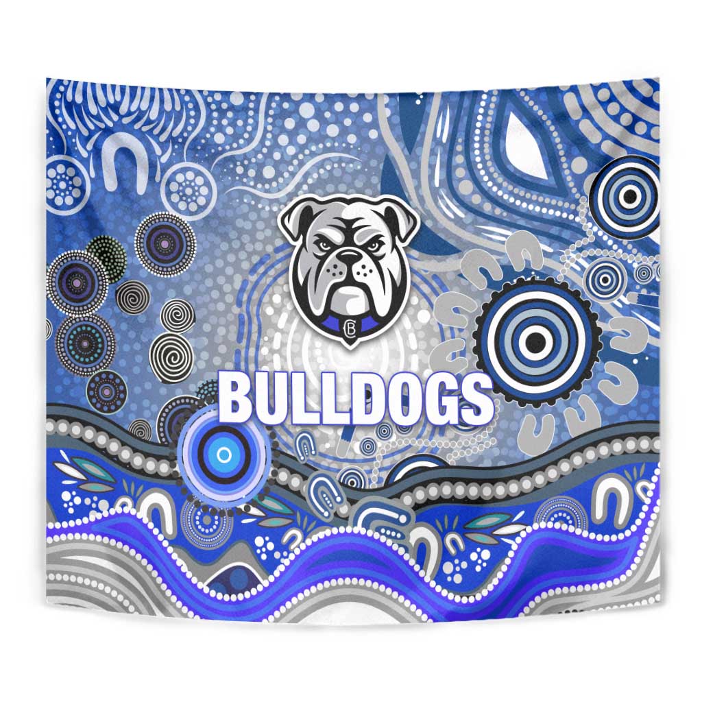 Canterbury Bankstown Bulldogs Rugby Tapestry Australian Aboriginal Dot Painting Style