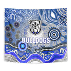 Canterbury Bankstown Bulldogs Rugby Tapestry Australian Aboriginal Dot Painting Style