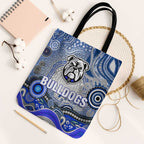Canterbury Bankstown Bulldogs Rugby Tote Bag Australian Aboriginal Dot Painting Style