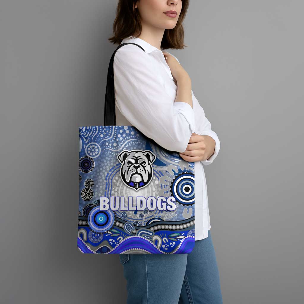 Canterbury Bankstown Bulldogs Rugby Tote Bag Australian Aboriginal Dot Painting Style