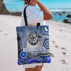 Canterbury Bankstown Bulldogs Rugby Tote Bag Australian Aboriginal Dot Painting Style