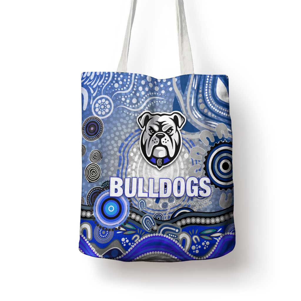 Canterbury Bankstown Bulldogs Rugby Tote Bag Australian Aboriginal Dot Painting Style