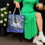 Canterbury Bankstown Bulldogs Rugby Tote Bag Australian Aboriginal Dot Painting Style