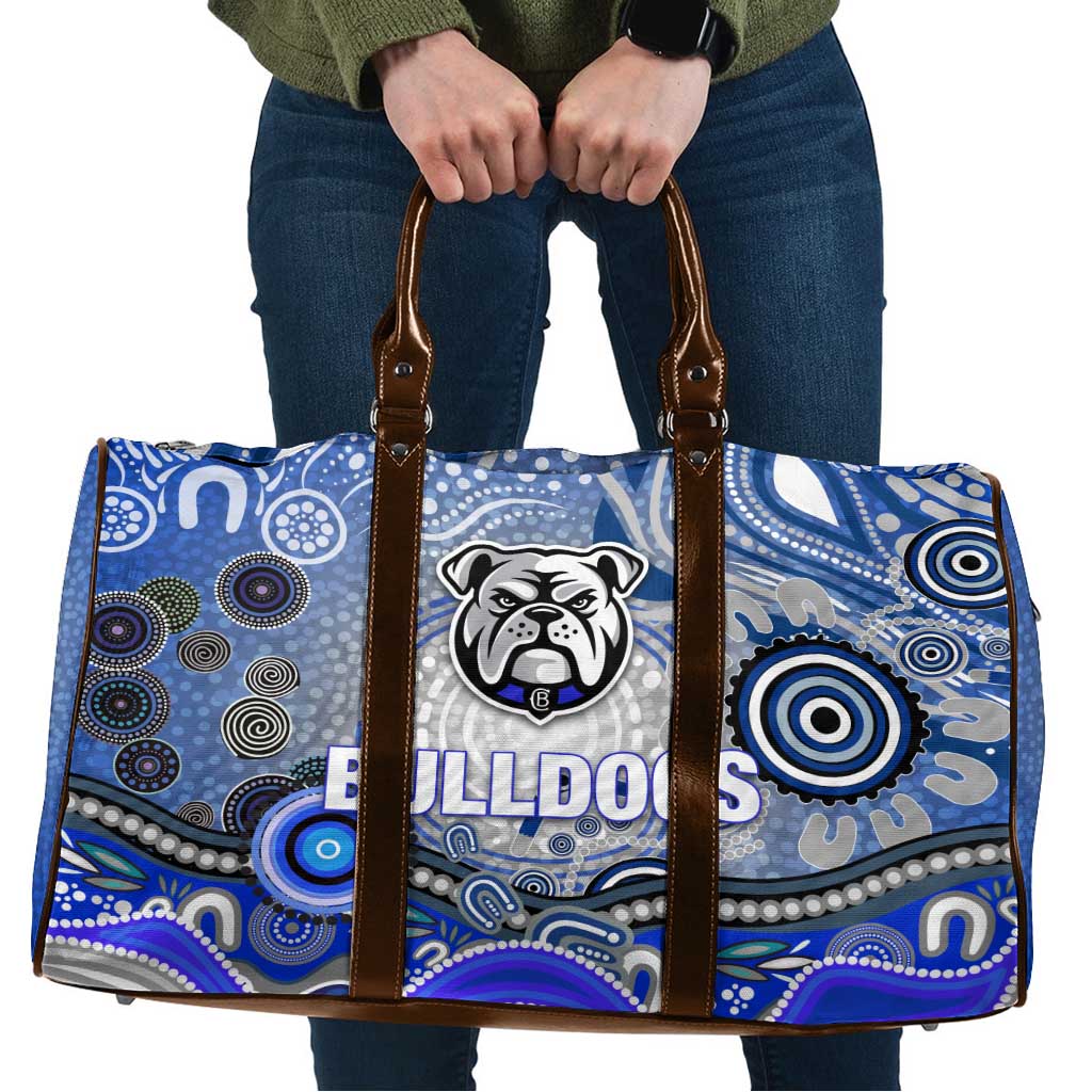 Canterbury Bankstown Bulldogs Rugby Travel Bag Australian Aboriginal Dot Painting Style