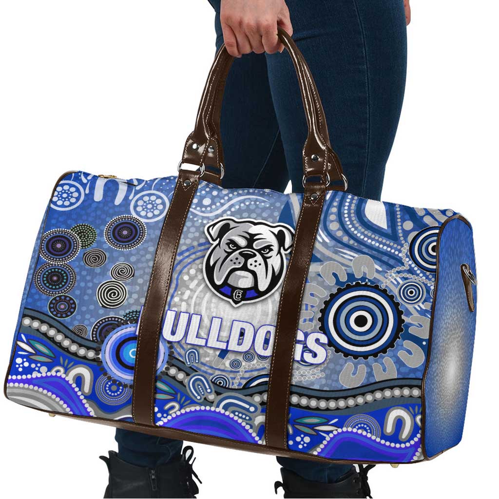 Canterbury Bankstown Bulldogs Rugby Travel Bag Australian Aboriginal Dot Painting Style