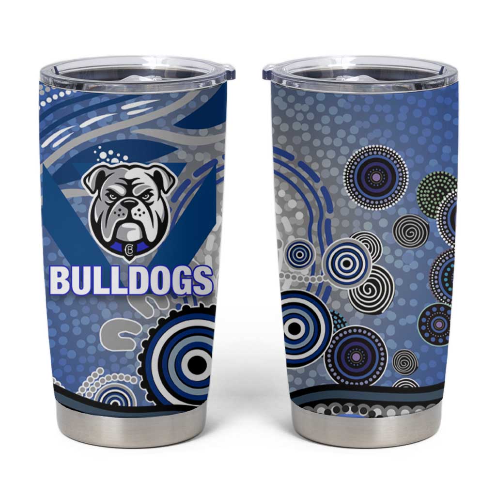 Canterbury Bankstown Bulldogs Rugby Tumbler Cup Australian Aboriginal Dot Painting Style