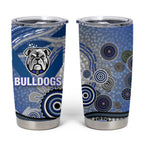 Canterbury Bankstown Bulldogs Rugby Tumbler Cup Australian Aboriginal Dot Painting Style