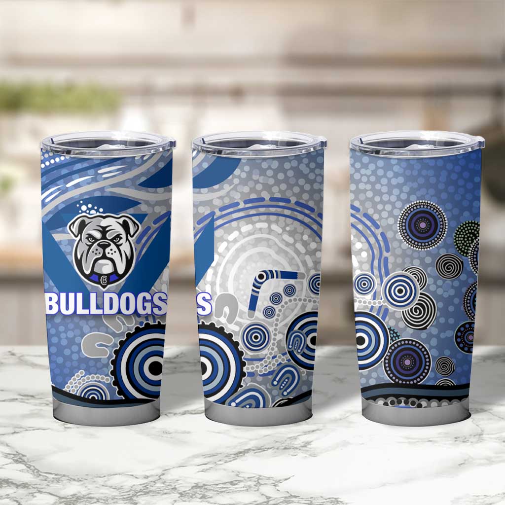 Canterbury Bankstown Bulldogs Rugby Tumbler Cup Australian Aboriginal Dot Painting Style