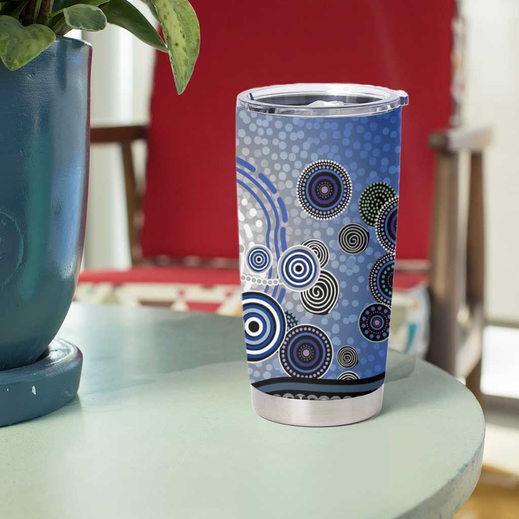 Canterbury Bankstown Bulldogs Rugby Tumbler Cup Australian Aboriginal Dot Painting Style