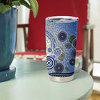 Canterbury Bankstown Bulldogs Rugby Tumbler Cup Australian Aboriginal Dot Painting Style