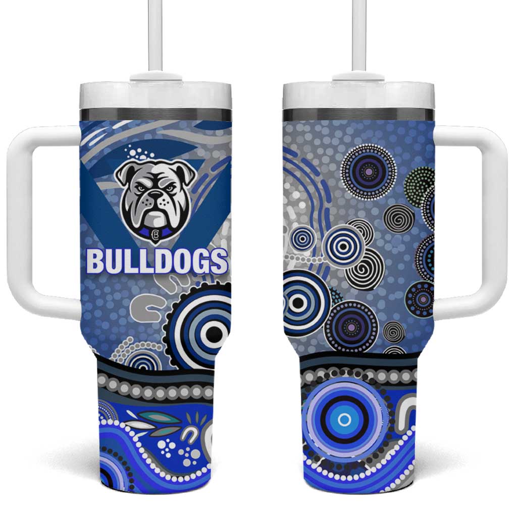 Canterbury Bankstown Bulldogs Rugby Tumbler With Handle Australian Aboriginal Dot Painting Style