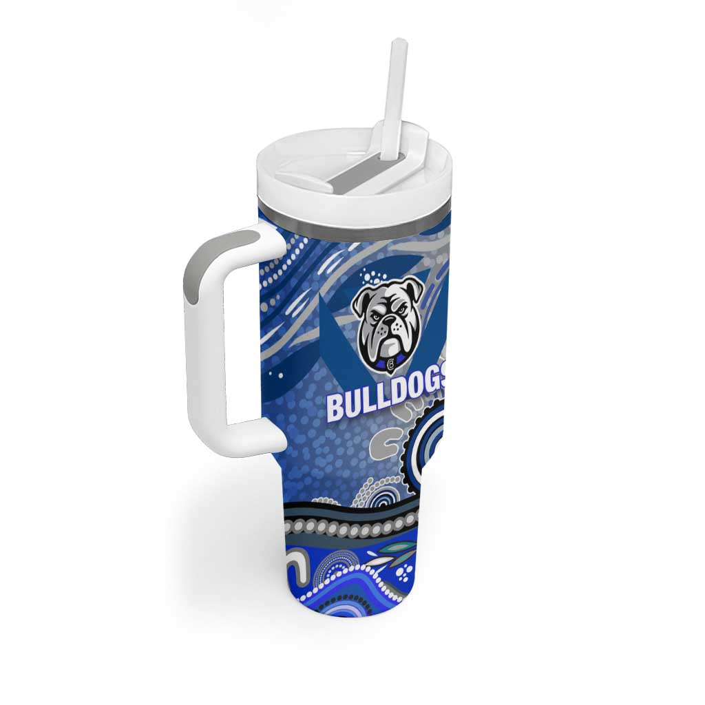 Canterbury Bankstown Bulldogs Rugby Tumbler With Handle Australian Aboriginal Dot Painting Style