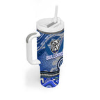 Canterbury Bankstown Bulldogs Rugby Tumbler With Handle Australian Aboriginal Dot Painting Style