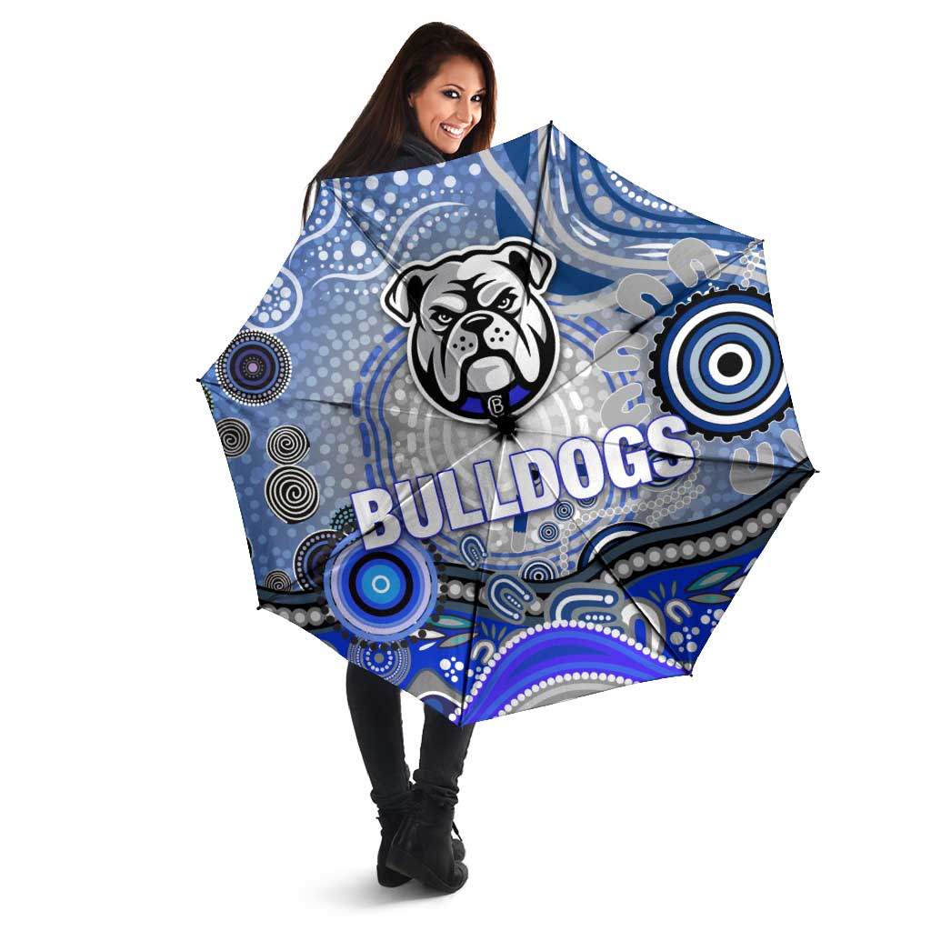 Canterbury Bankstown Bulldogs Rugby Umbrella Australian Aboriginal Dot Painting Style