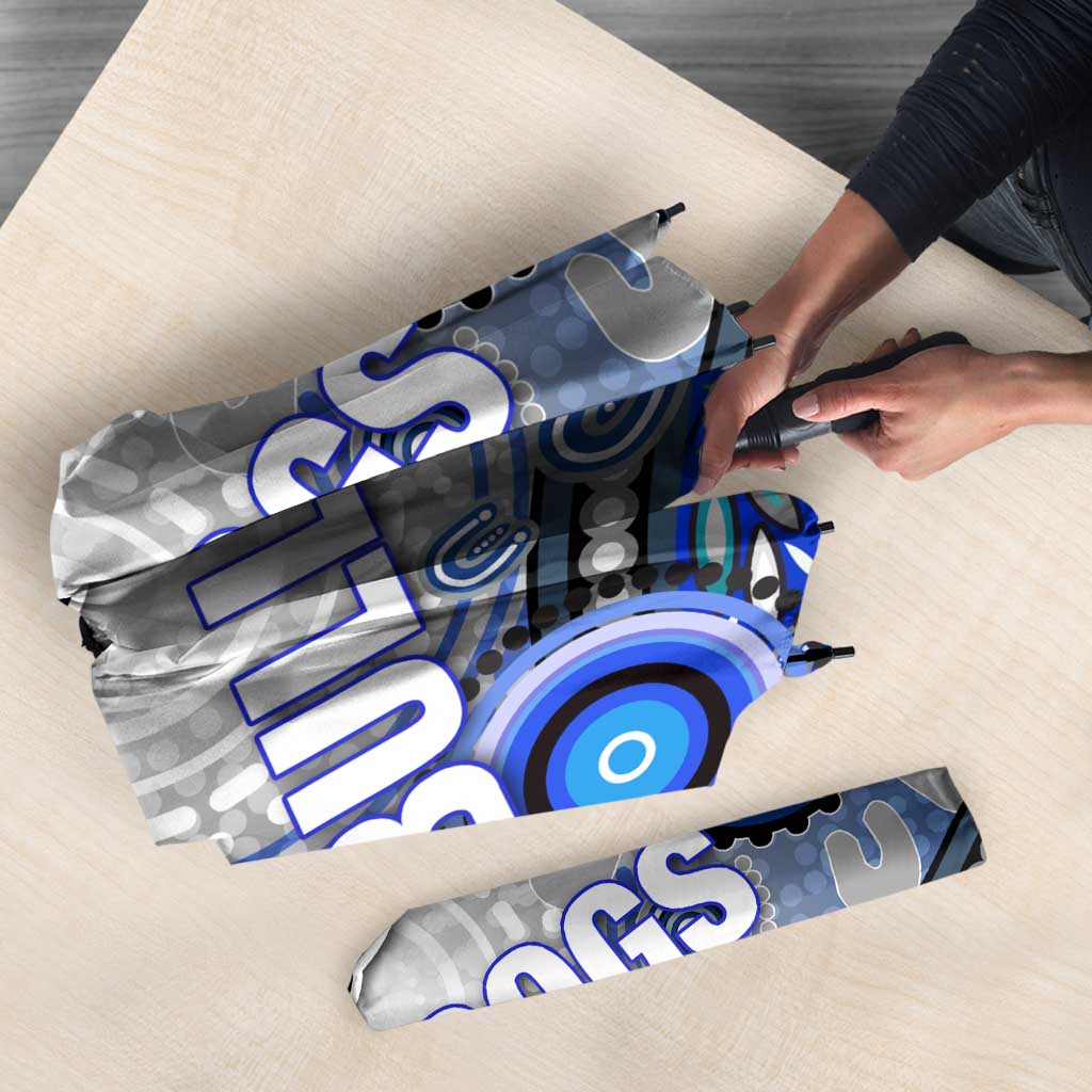 Canterbury Bankstown Bulldogs Rugby Umbrella Australian Aboriginal Dot Painting Style