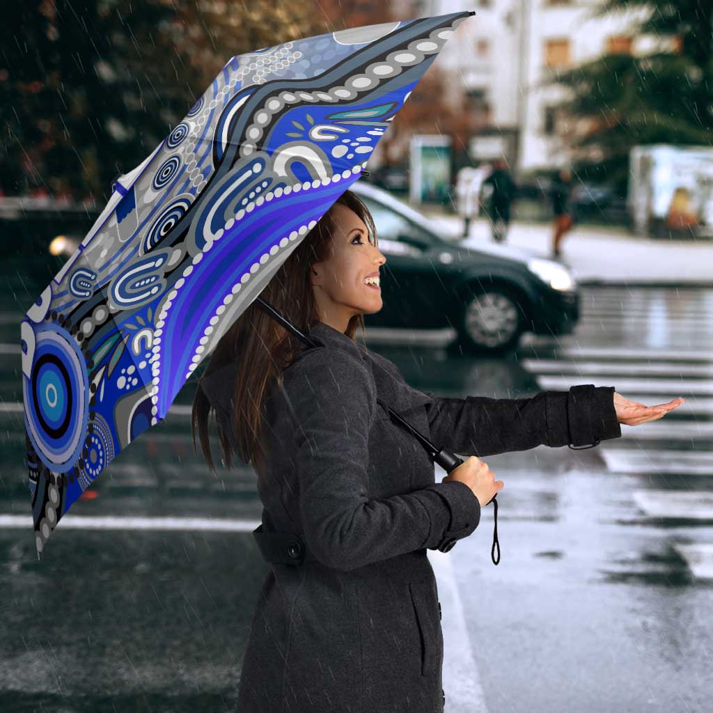 Canterbury Bankstown Bulldogs Rugby Umbrella Australian Aboriginal Dot Painting Style