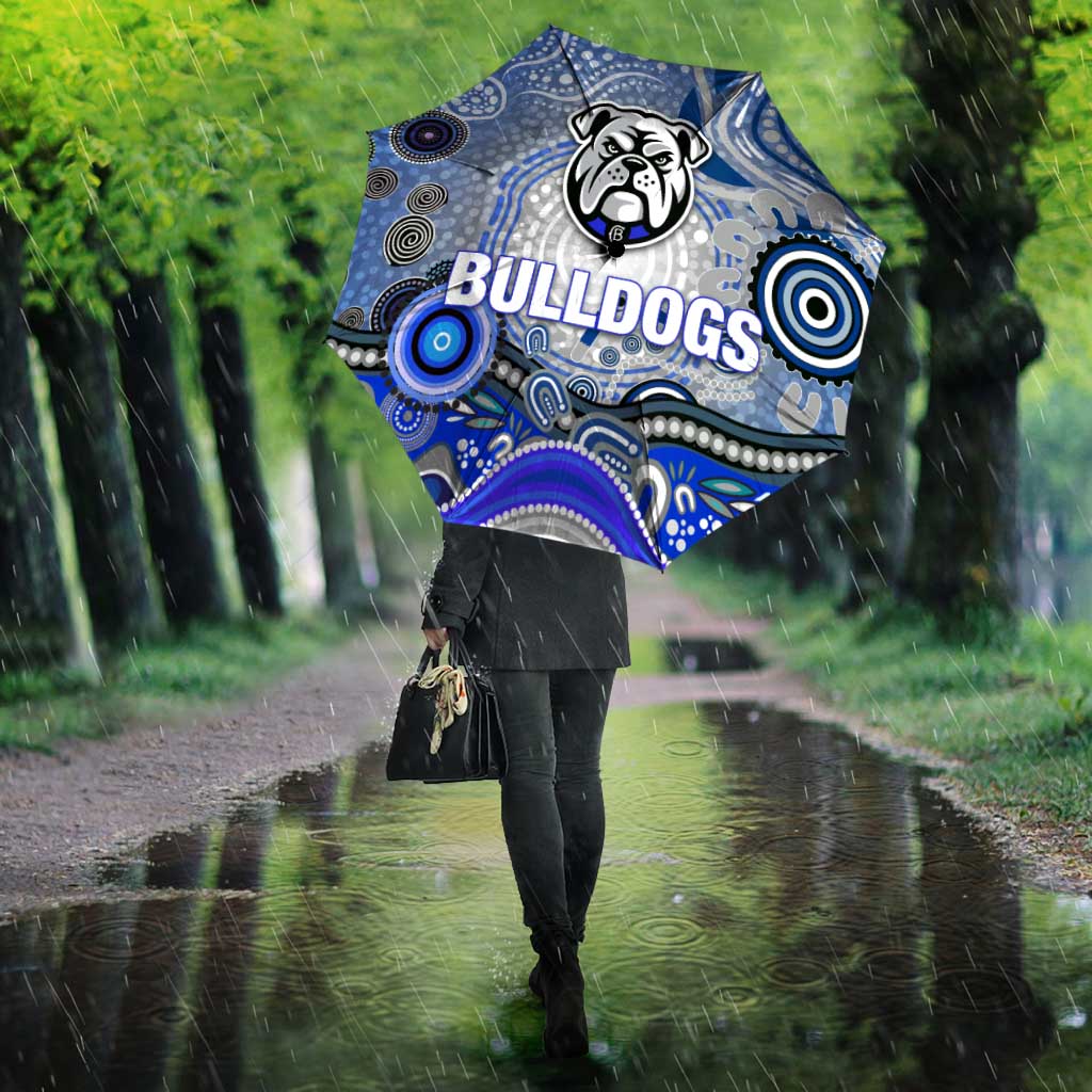Canterbury Bankstown Bulldogs Rugby Umbrella Australian Aboriginal Dot Painting Style