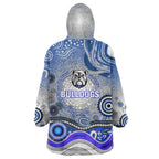Canterbury Bankstown Bulldogs Rugby Wearable Blanket Hoodie Australian Aboriginal Dot Painting Style