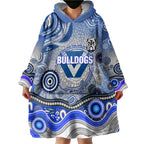 Canterbury Bankstown Bulldogs Rugby Wearable Blanket Hoodie Australian Aboriginal Dot Painting Style