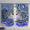 Canterbury Bankstown Bulldogs Rugby Window Curtain Australian Aboriginal Dot Painting Style