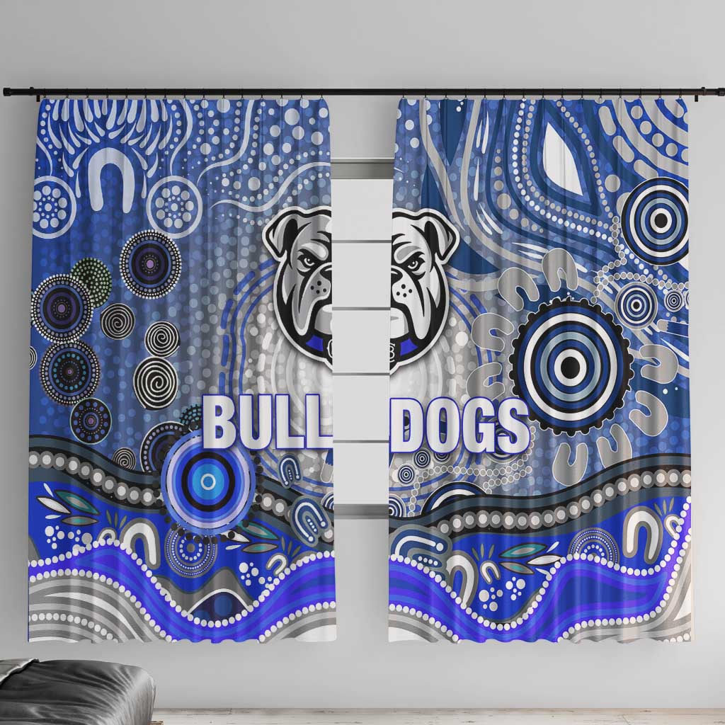 Canterbury Bankstown Bulldogs Rugby Window Curtain Australian Aboriginal Dot Painting Style