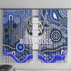 Canterbury Bankstown Bulldogs Rugby Window Curtain Australian Aboriginal Dot Painting Style