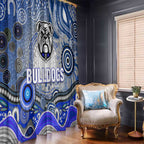 Canterbury Bankstown Bulldogs Rugby Window Curtain Australian Aboriginal Dot Painting Style