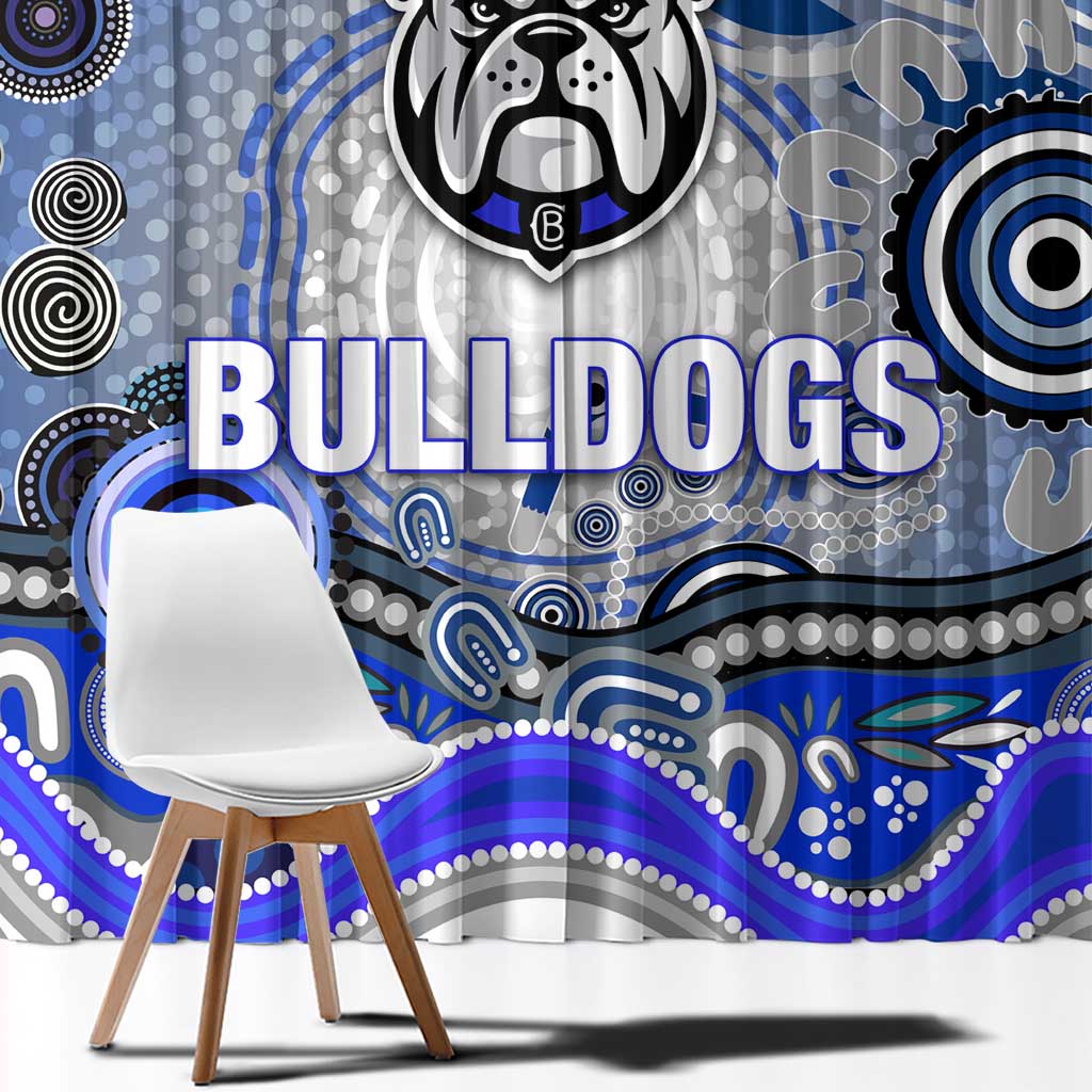 Canterbury Bankstown Bulldogs Rugby Window Curtain Australian Aboriginal Dot Painting Style