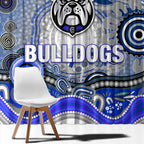 Canterbury Bankstown Bulldogs Rugby Window Curtain Australian Aboriginal Dot Painting Style