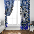 Canterbury Bankstown Bulldogs Rugby Window Curtain Australian Aboriginal Dot Painting Style