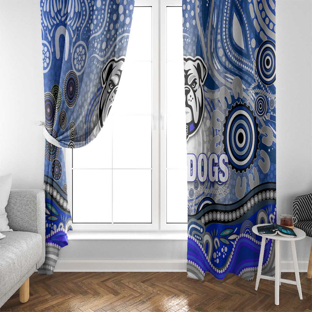 Canterbury Bankstown Bulldogs Rugby Window Curtain Australian Aboriginal Dot Painting Style