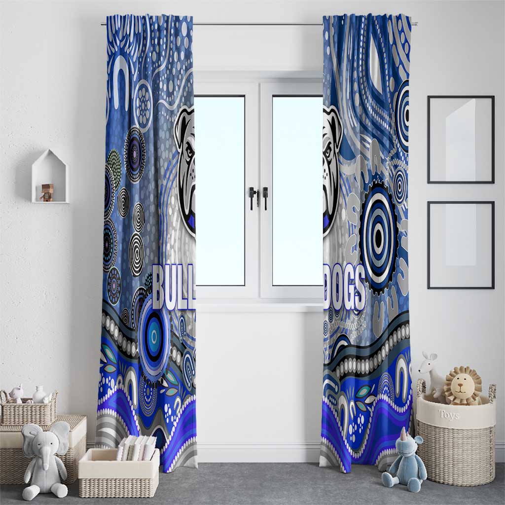 Canterbury Bankstown Bulldogs Rugby Window Curtain Australian Aboriginal Dot Painting Style