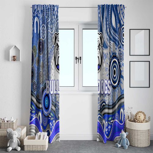 Canterbury Bankstown Bulldogs Rugby Window Curtain Australian Aboriginal Dot Painting Style