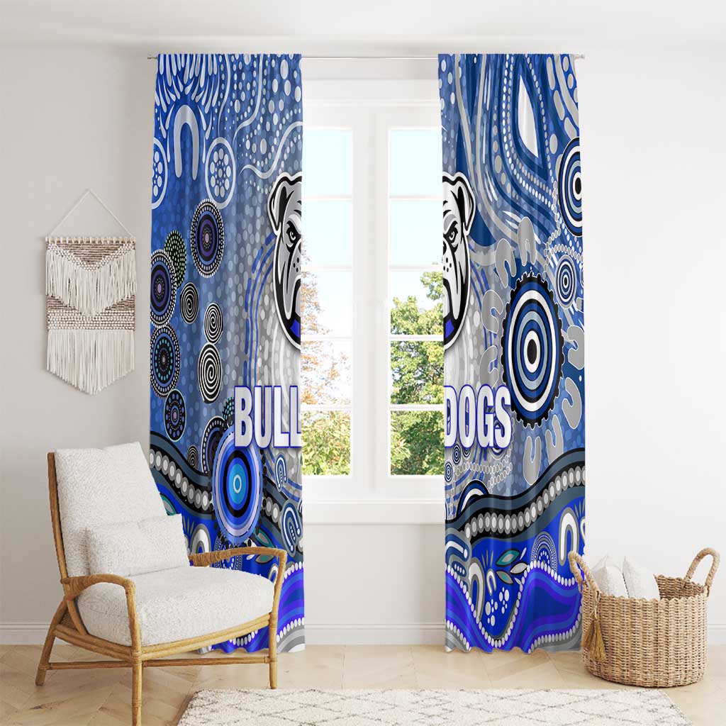 Canterbury Bankstown Bulldogs Rugby Window Curtain Australian Aboriginal Dot Painting Style