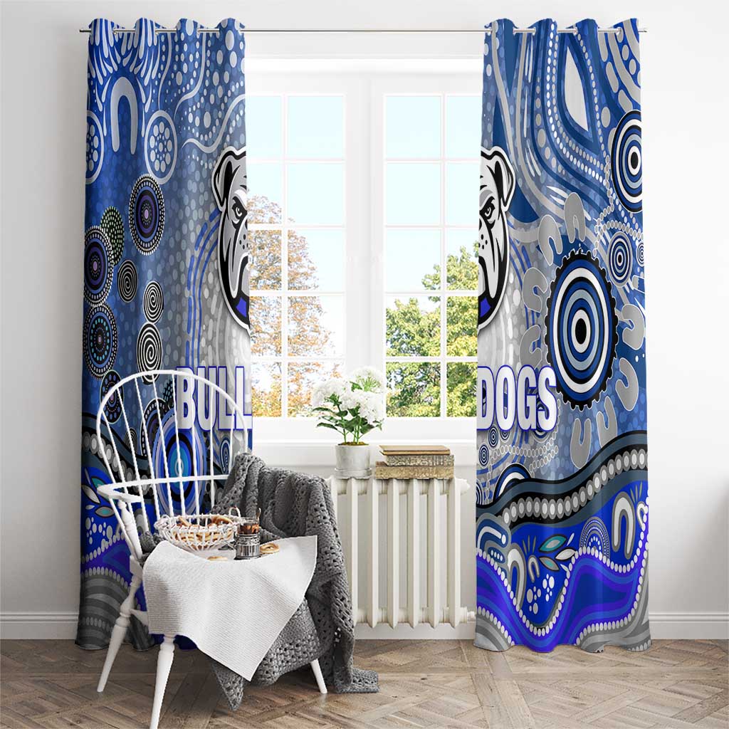 Canterbury Bankstown Bulldogs Rugby Window Curtain Australian Aboriginal Dot Painting Style
