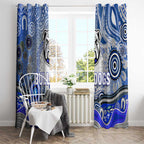 Canterbury Bankstown Bulldogs Rugby Window Curtain Australian Aboriginal Dot Painting Style